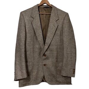 Abriani Made In Italy Brown Tan Cream Tweed Blazer Sport Coat Jacket